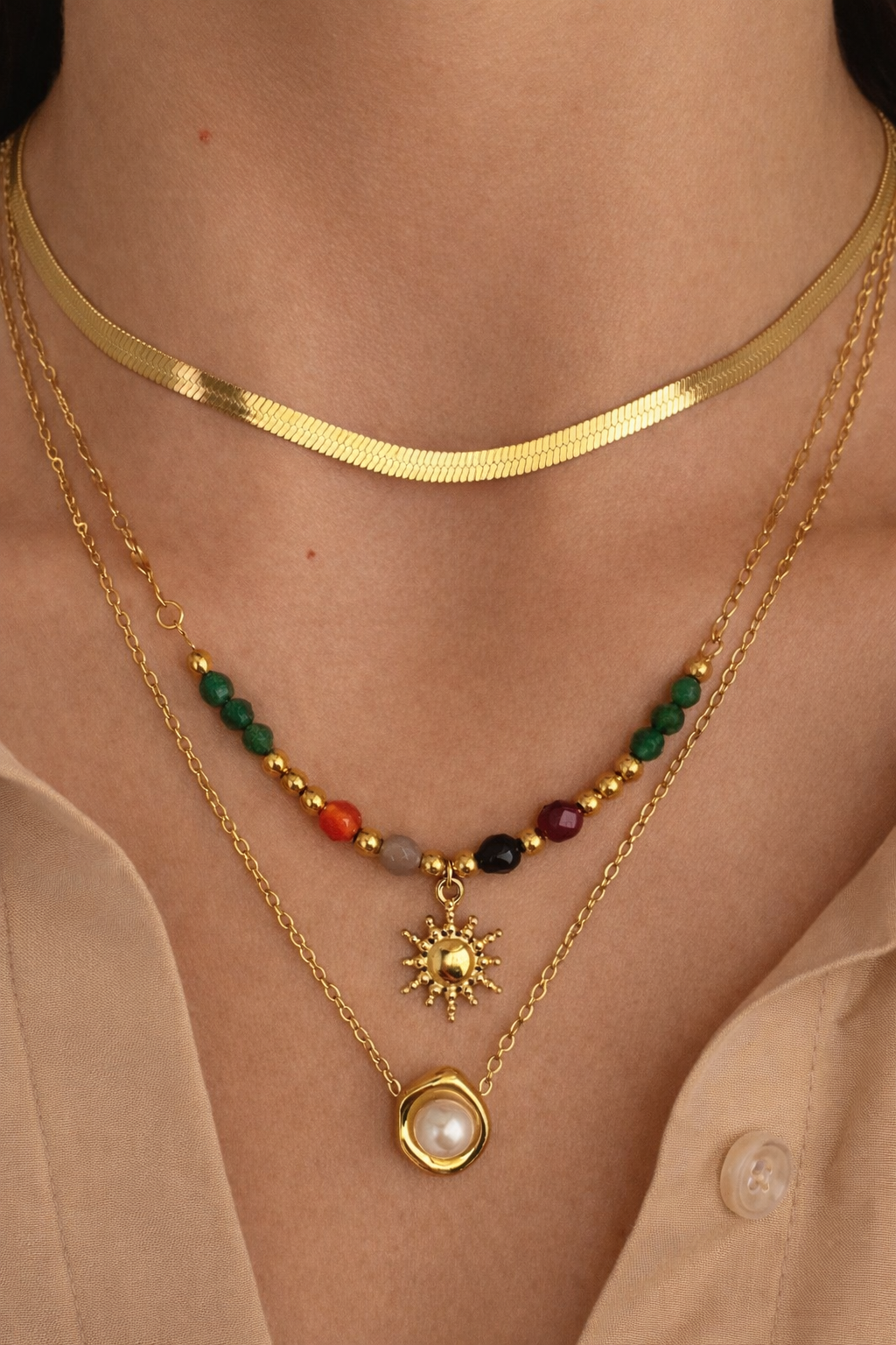 Ensemble Colliers 3 pièces  Luna -