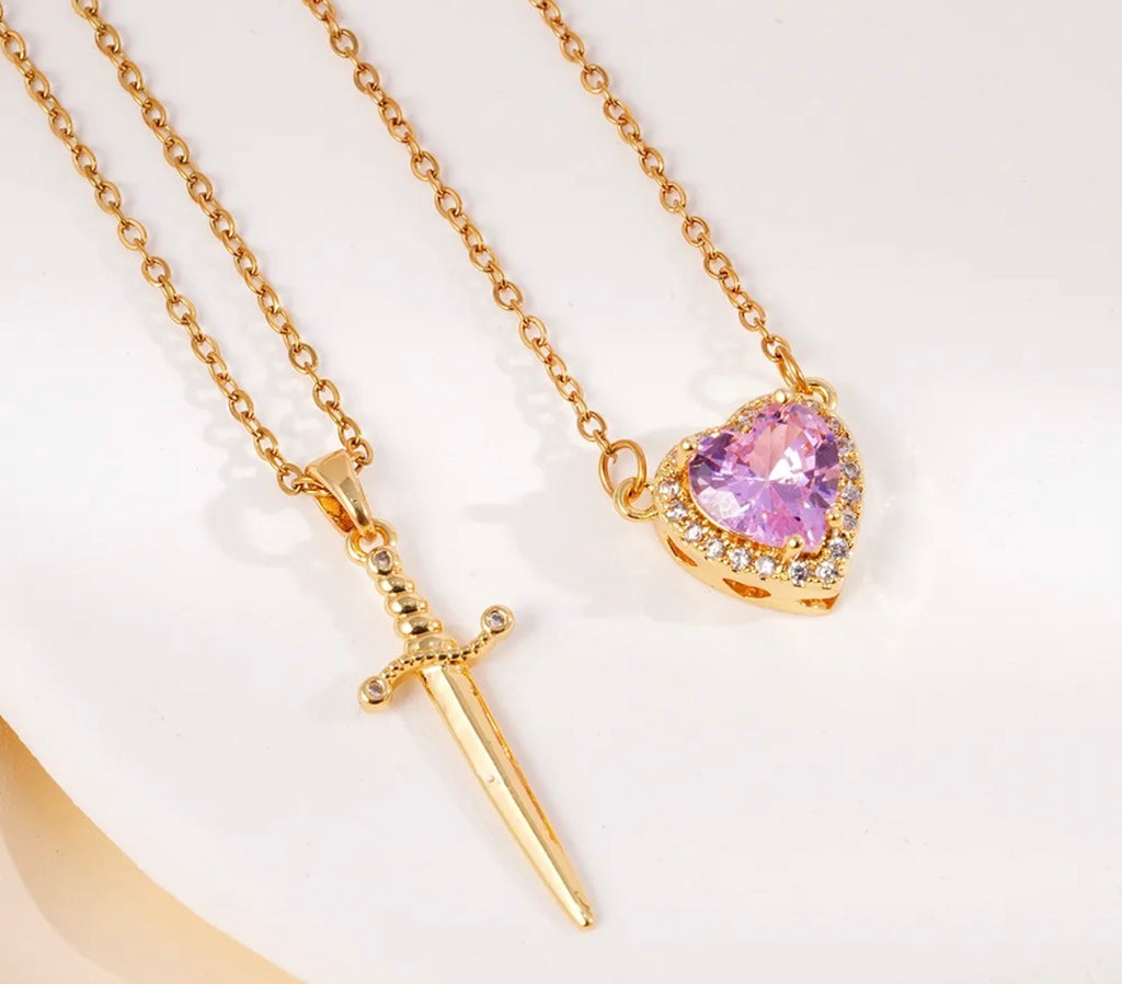 Collier coeur & épée Virginia