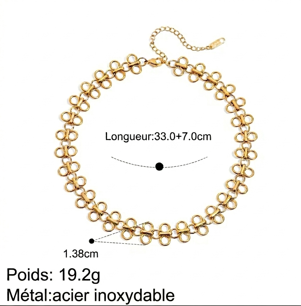 Collier Ras du Cou Trèfle Rolande