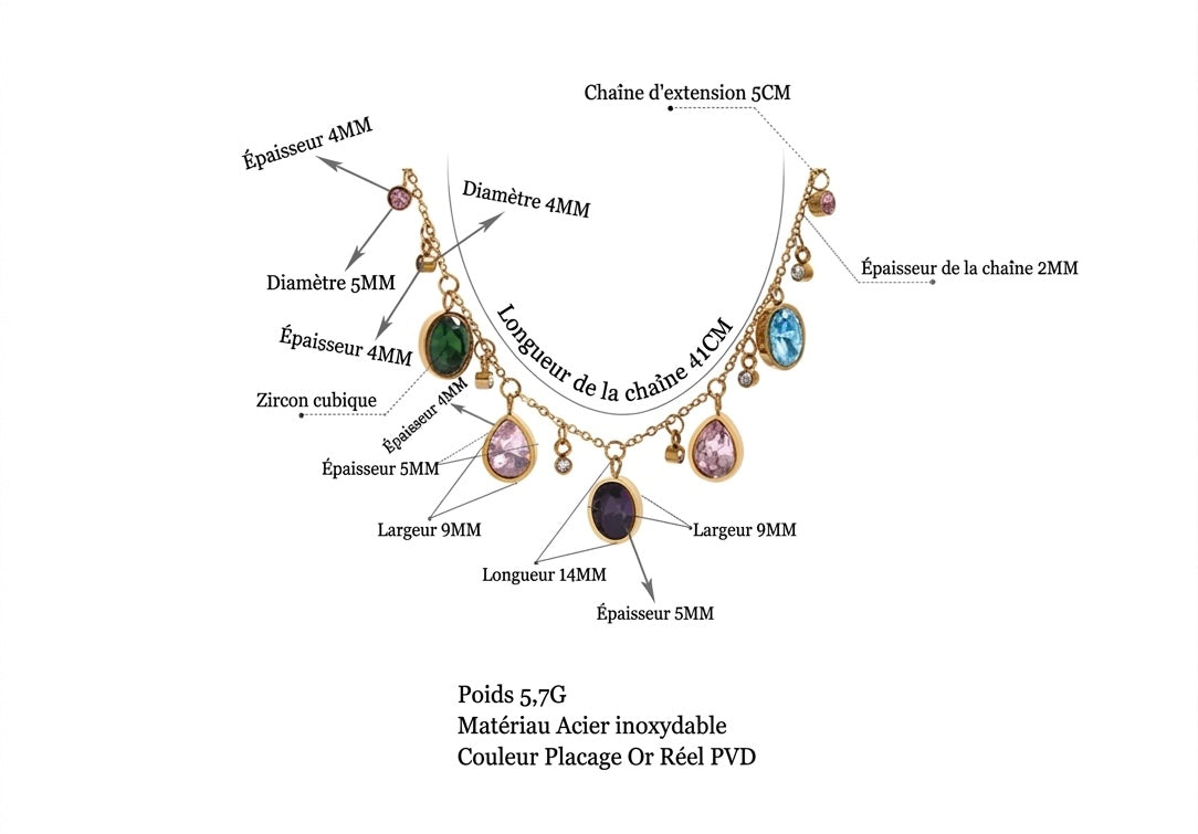 Collier multicolore Cléo
