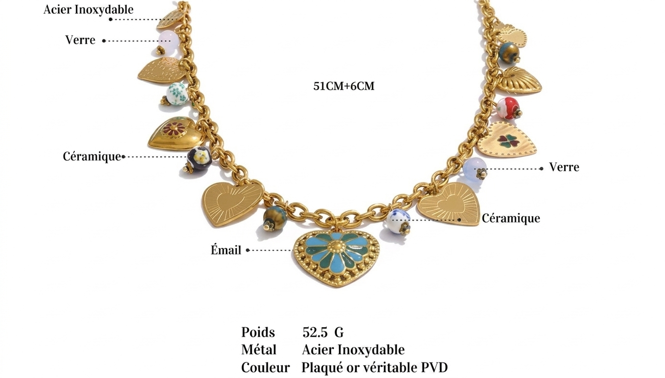 Collier charm Jeanne