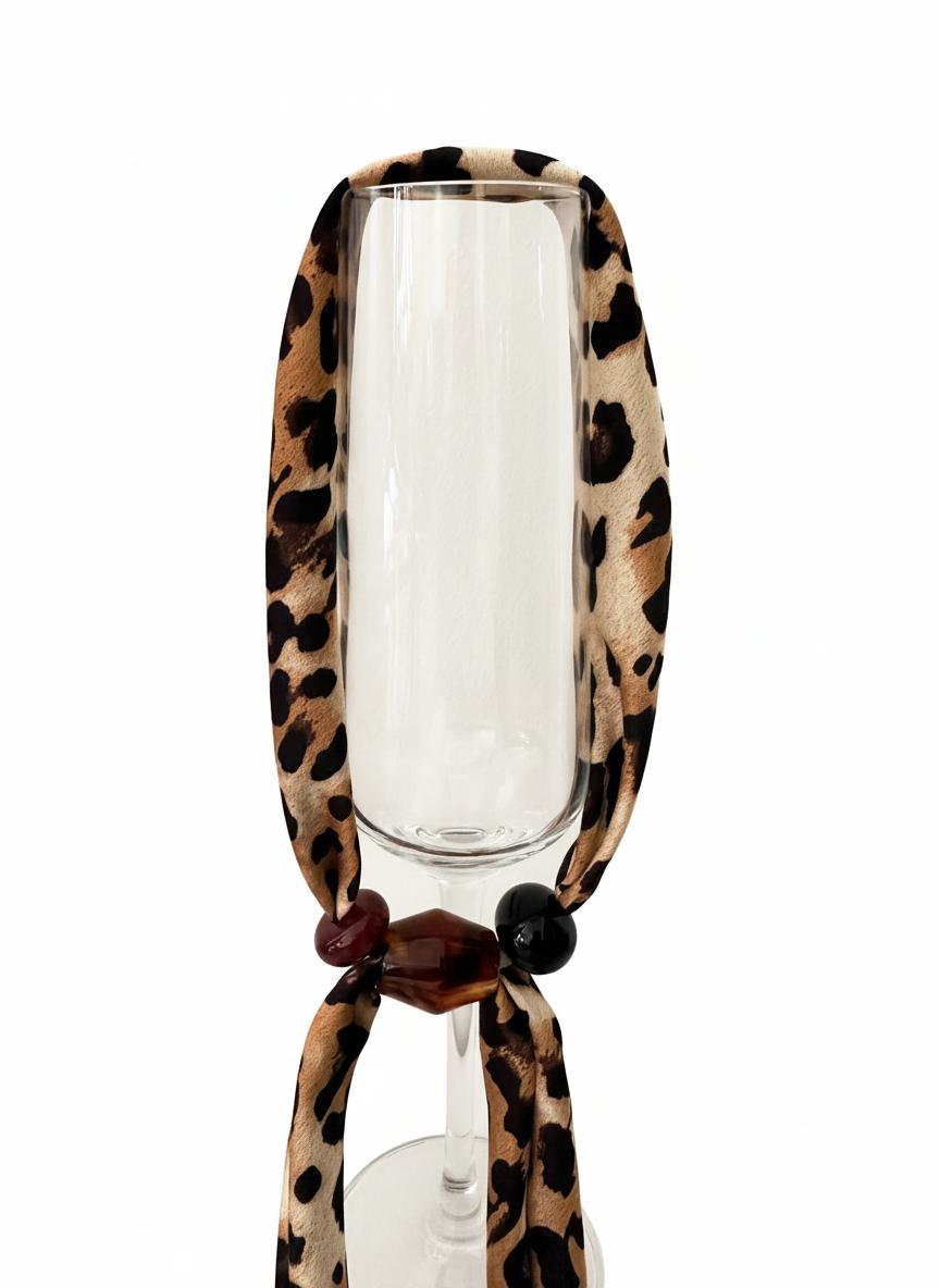 Théa - Collier écharpe imprimé léopard