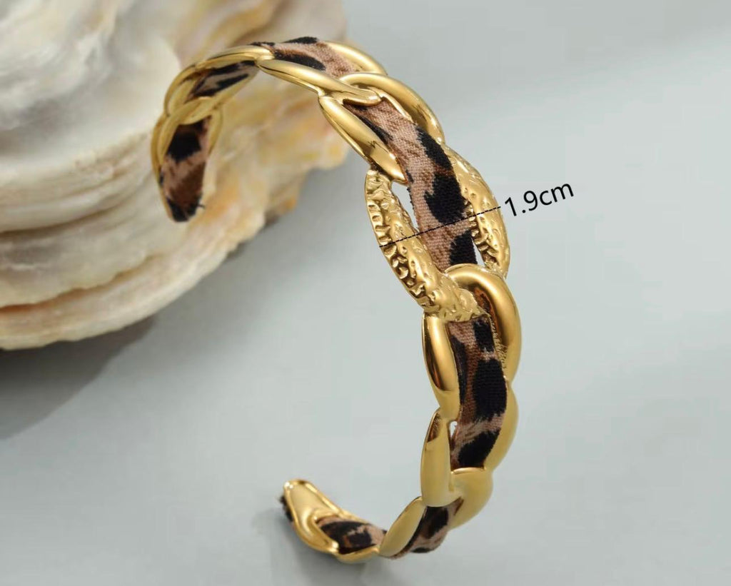 Bracelet jonc léopard - Lovely en acier inoxydable