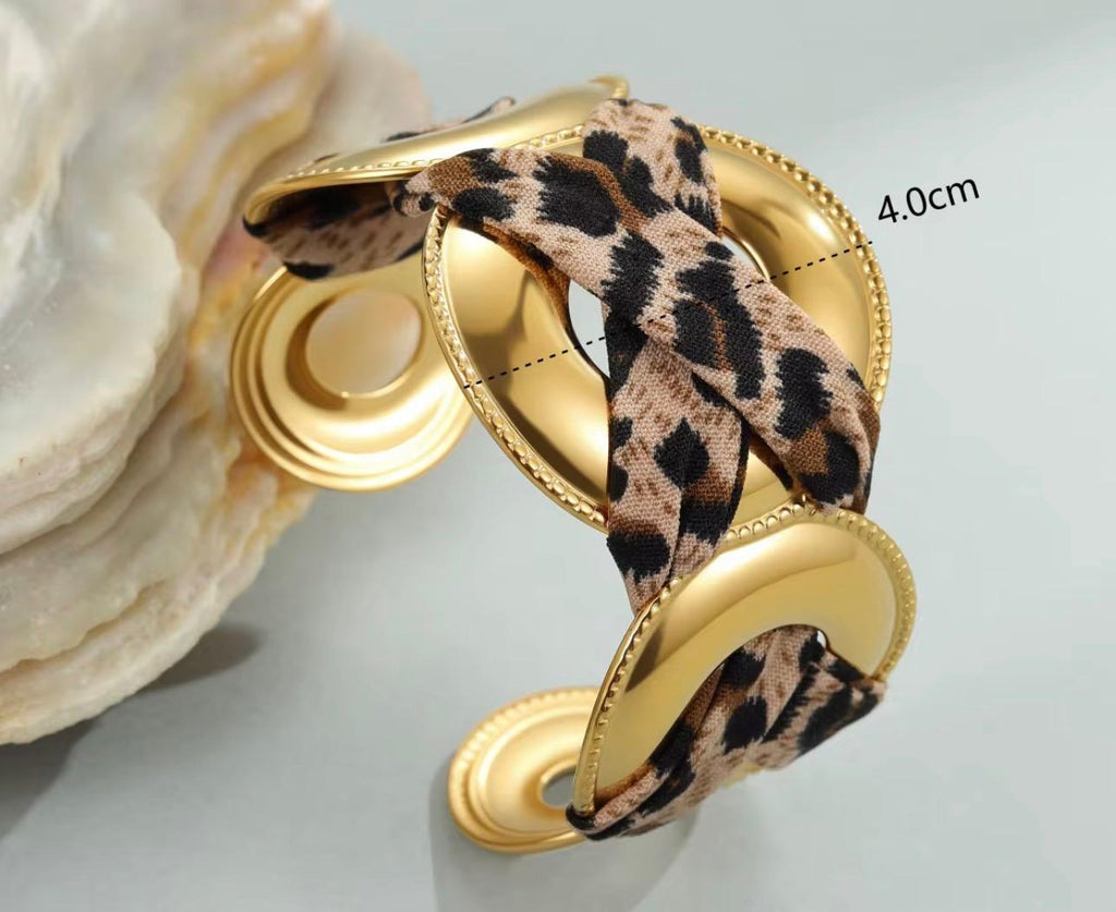 Bracelet jonc léopard - Lovely en acier inoxydable