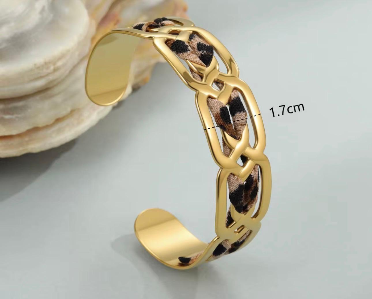 Bracelet jonc léopard - Lovely en acier inoxydable