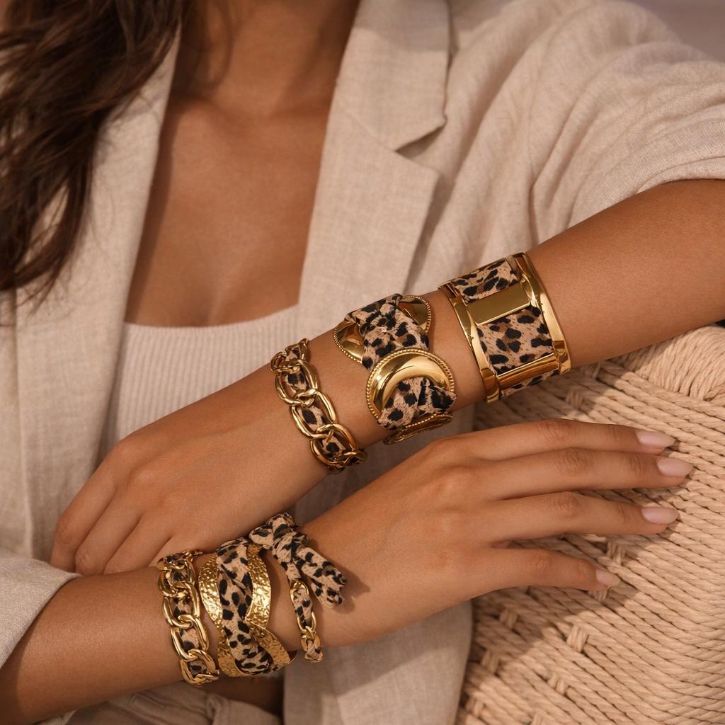 Bracelet jonc léopard - Lovely en acier inoxydable